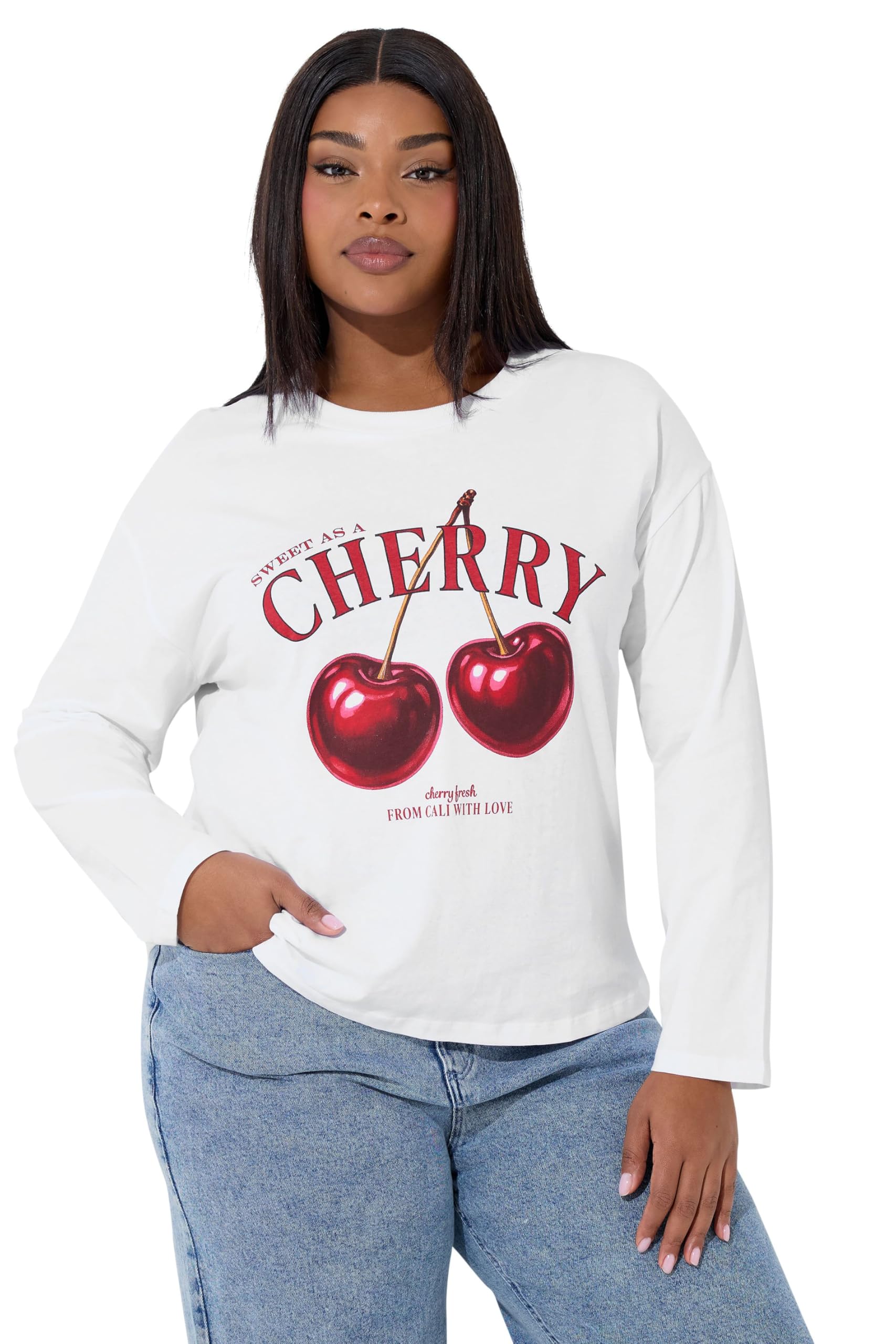 Yours Women's Printed T-Shirt - White - Size 18