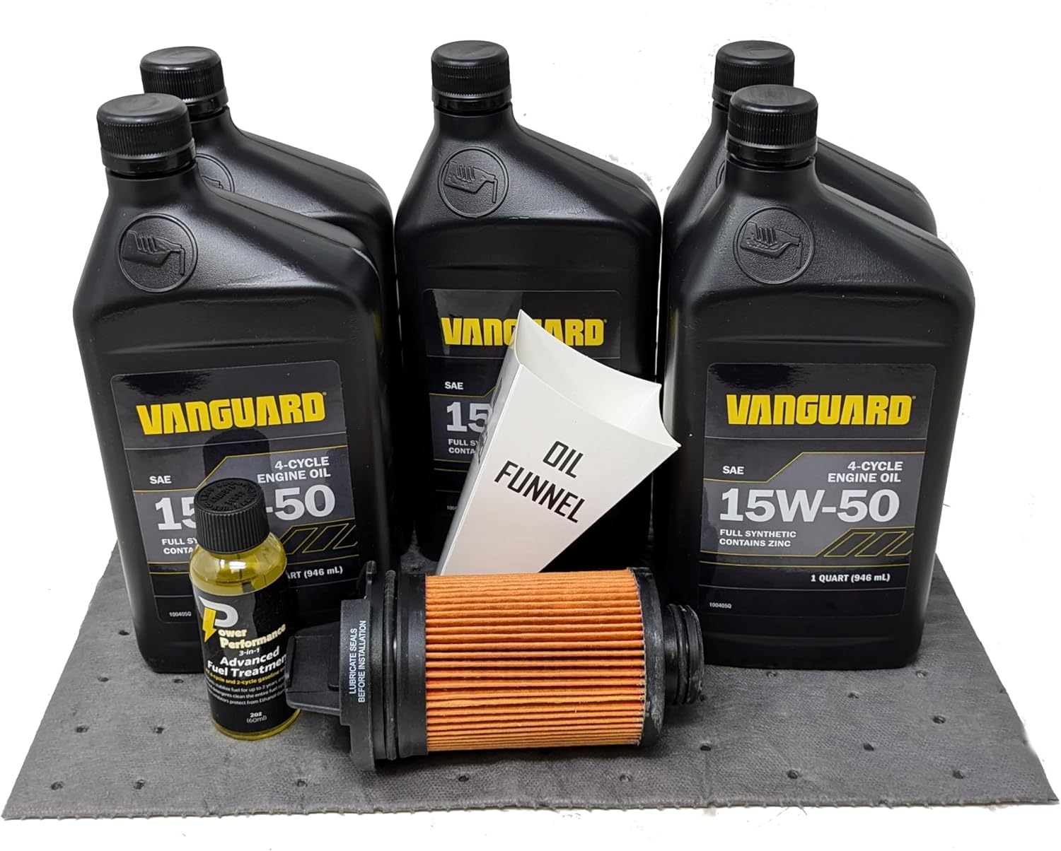 Vanguard 15W-50 Full Synthetic Oil Change Kit for Vanguard 810cc and Big Block Engines with Oil Guard (Contains 5 Quarts)