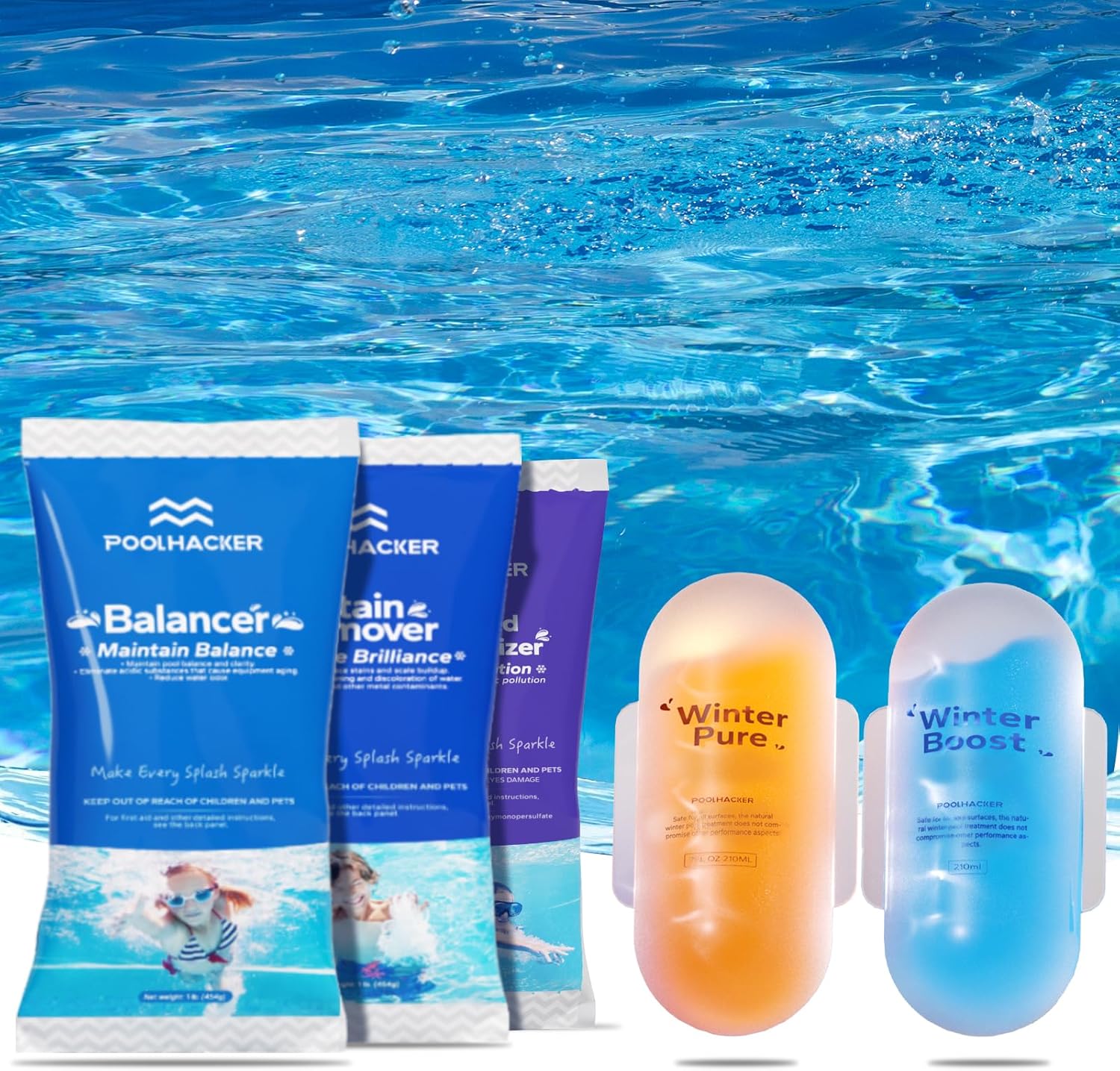 POOLHACKER Pool Closing Kit for Above Ground & Inground Pools – 15000 Gallons Above Ground Pool Winterizing Kit – Swimming Pool Closing Kit for Seasonal Use