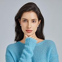 Vista 15 de Natural Stone Stud Earrings for Women 8mm Sterling Silver Genuine Gemstone Earrings Handmade Sterling Silver Crystal Stud Earrings for Women