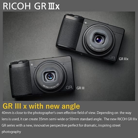 Ricoh GR IIIx Digital Camera [Focal length 40mm] [Equipped with24.2M APS-C size large CMOS sensor ] [The ultimate snapshot camera] [Approximately 0.8 seconds high-speed startup] [High speed hybrid AF]