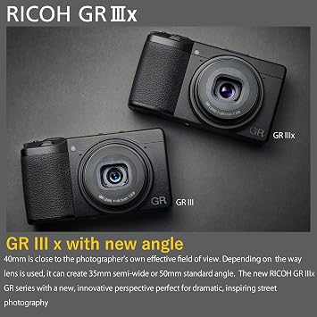 Ricoh GR IIIx Digital Camera [Focal length 40mm] [Equipped with24.2M APS-C size large CMOS sensor ] [The ultimate snapshot camera] [Approximately 0.8 seconds high-speed startup] [High speed hybrid AF]
