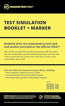 Manhattan GMAT Test Simulation Booklet w/ Marker