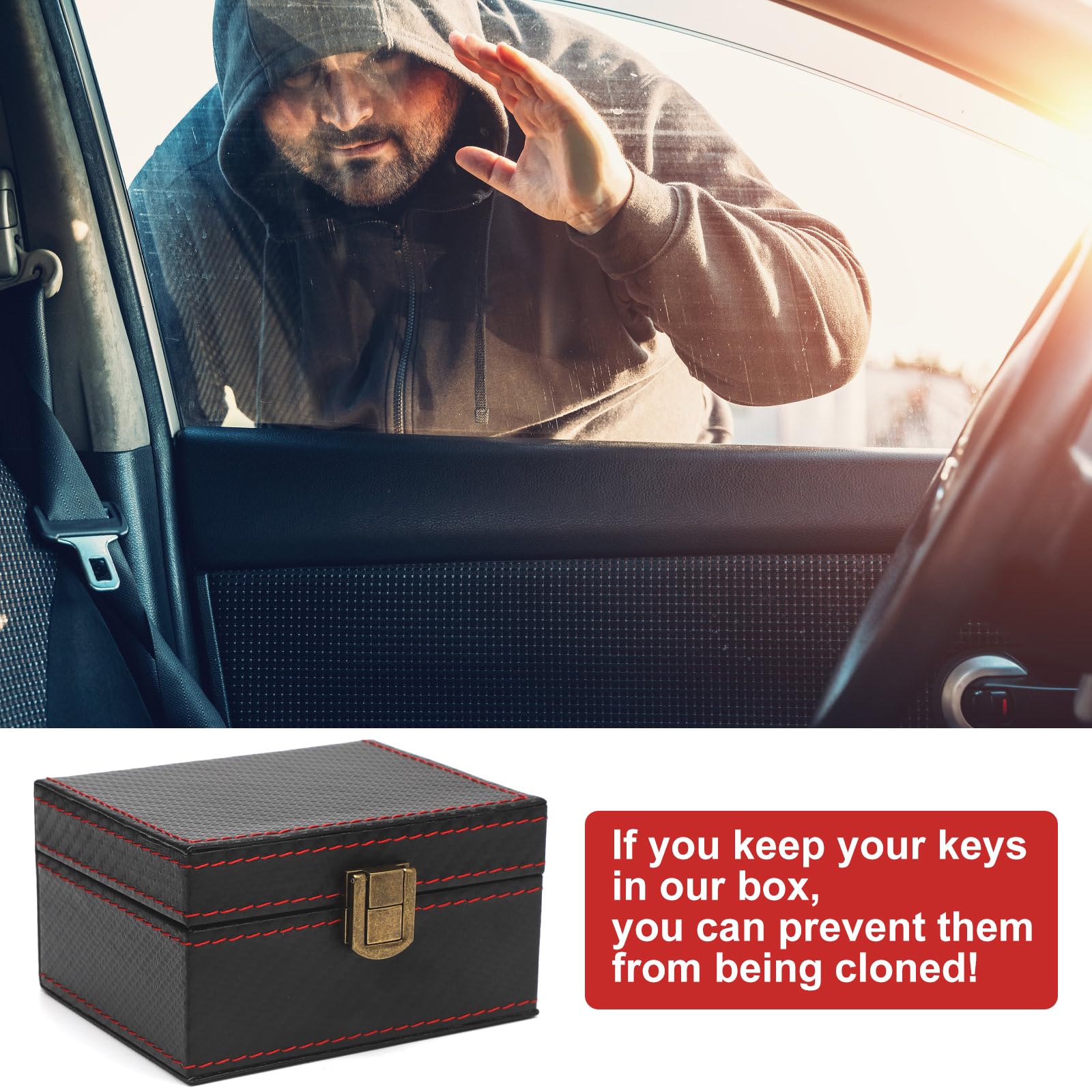 Custodia Faraday Antifurto Per Chiavi Auto Keyless - 2 Pezzi, Protezione RFID, Blocco Segnale, Colore Rosso - 4