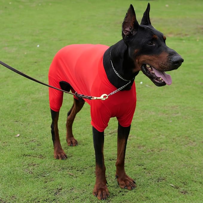 LoveLongLong Jumpsuit para Perros con Protección UV Rojo M miniatura 7