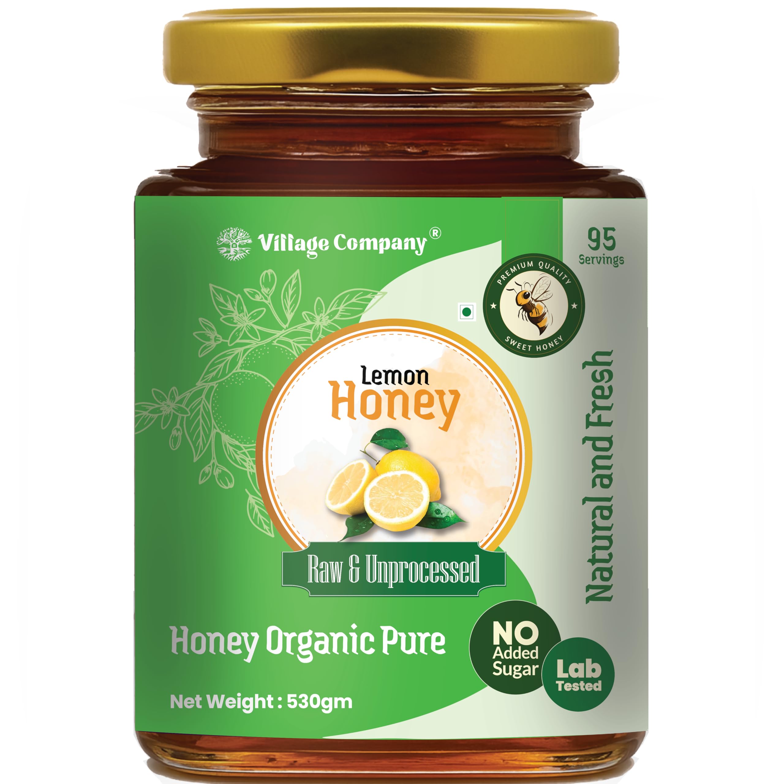 Village Company Organic Lemon Honey 500GM | Pure, Natural and Raw and Fresh | Unfiltered, Unprocessed and Unpasteurized | Nature Wild Food | Fresh from Indigenous Lemon Nector | No Added Sugar | Lab Certified-picture-14