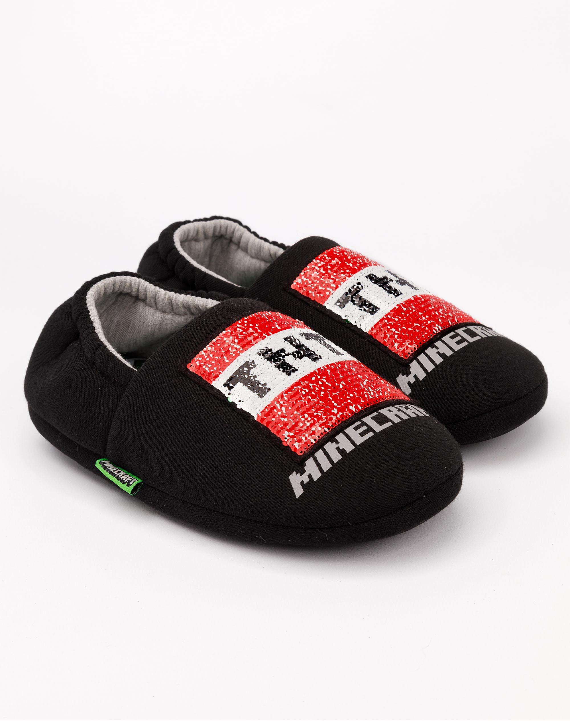 Minecraft Pantoufles pour garçons | Différents styles Enfants Bleu Marine Noir Paillettes Creeper Zombie Garçons Maison Chaussures | Produits dérivés de chaussures de jeu pour enfants et adolescents