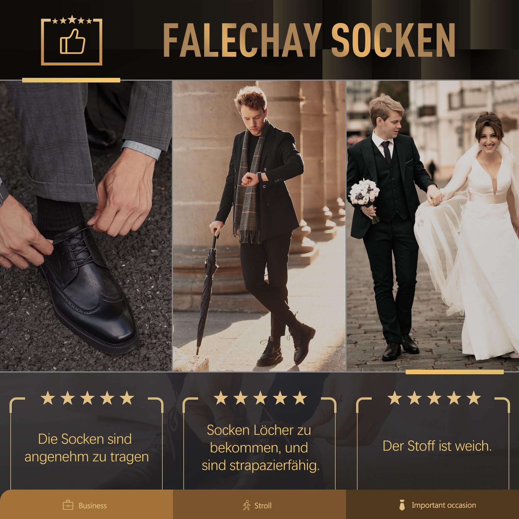 Falechay Herren Socken 12 Paar Sportsocken Classic Schwarz Atmungsaktive Baumwolle