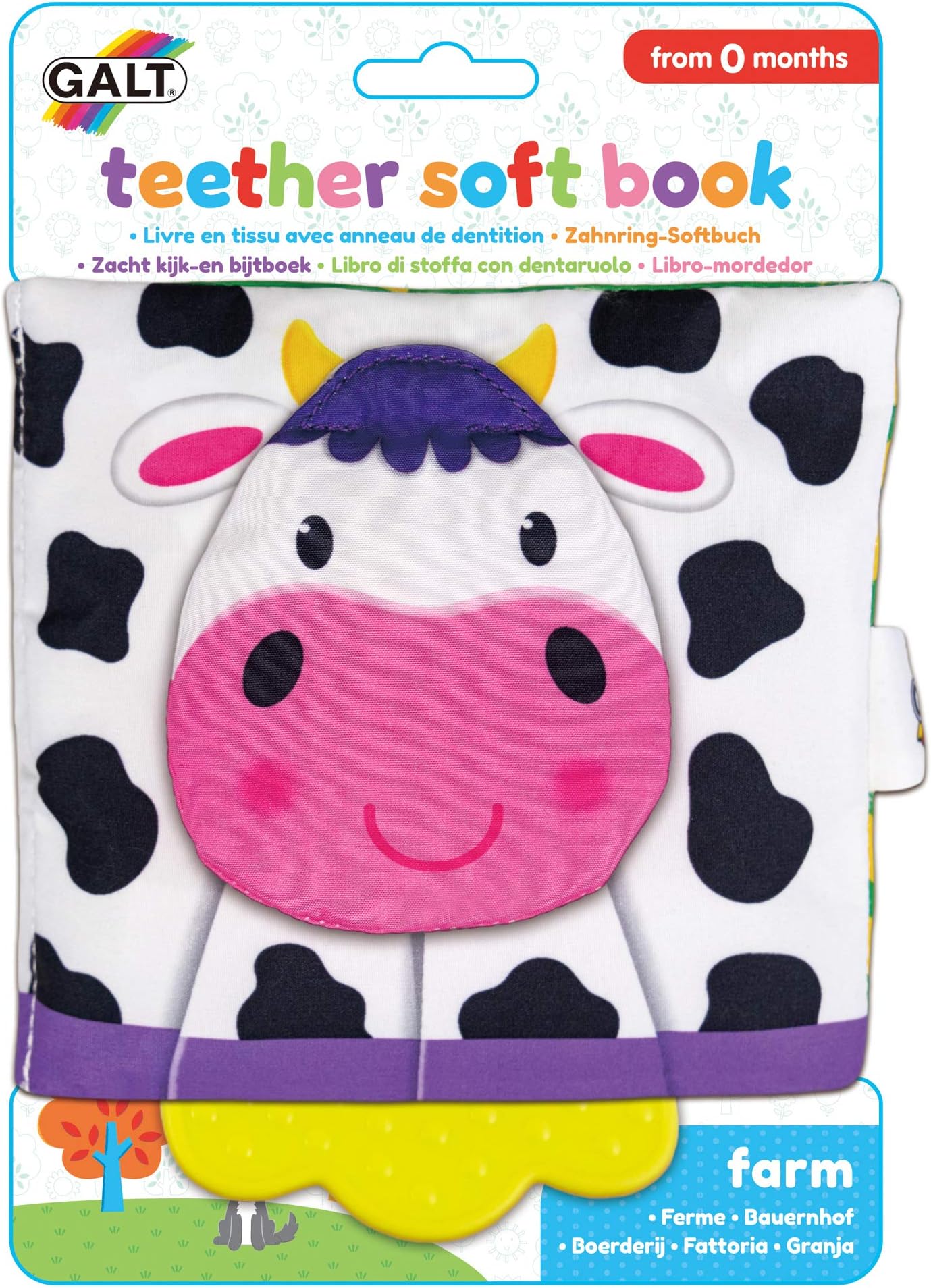 Galt Toys, Teether Soft Book - Farm, Baby Teether & Soft Book Toy, Ages 0 Months Plus