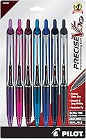 Pilot Precise V5 RT Retractable Rolling Ball Pens, Extra Fine 0.5mm Tip, Assorted 7-Pack for Smooth Journaling, School & Office