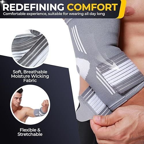 Miniatura 3 de NeoTech Care Soporte de codo, gris (talla M, 1 par)