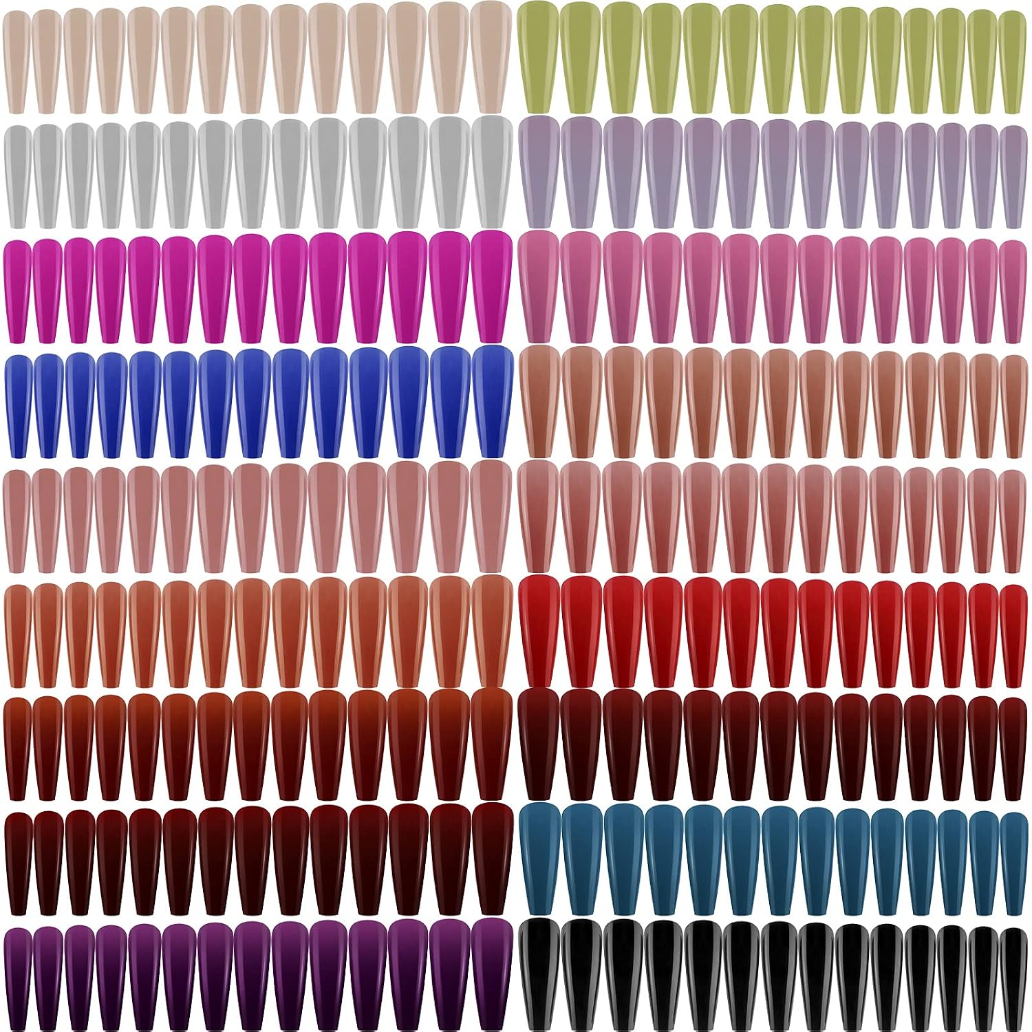 432 Pieces 18 Sets Extra Long Press on Nails Ballerina Coffin False Nails Ballerina Nail Tips Full Cover Fake Nails Artificial Acrylic Nails for DIY Nail Art Salon (Chic Pattern)
