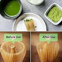 Vista 7 de Juego de batidor de matcha, kit de 6 piezas para hacer matcha, juego de té macha, soporte para batidor de cerámica, tamiz de iniciación de matcha