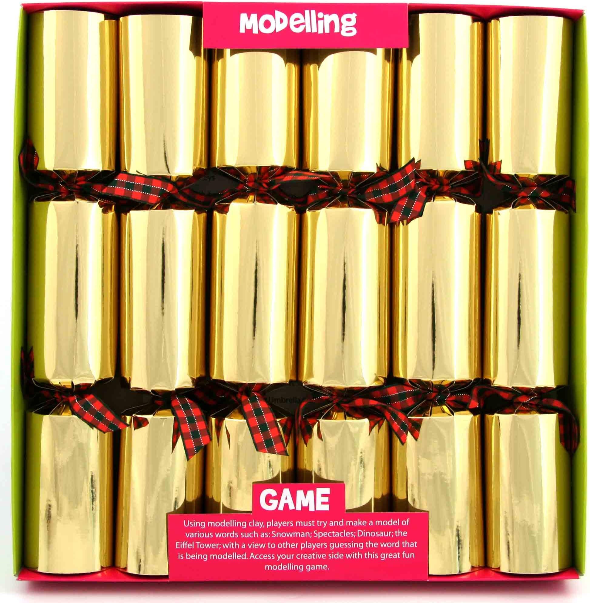 Kuckoo Crackers - 6 x 12-inch Play Dough Modelling Game Christmas Crackers