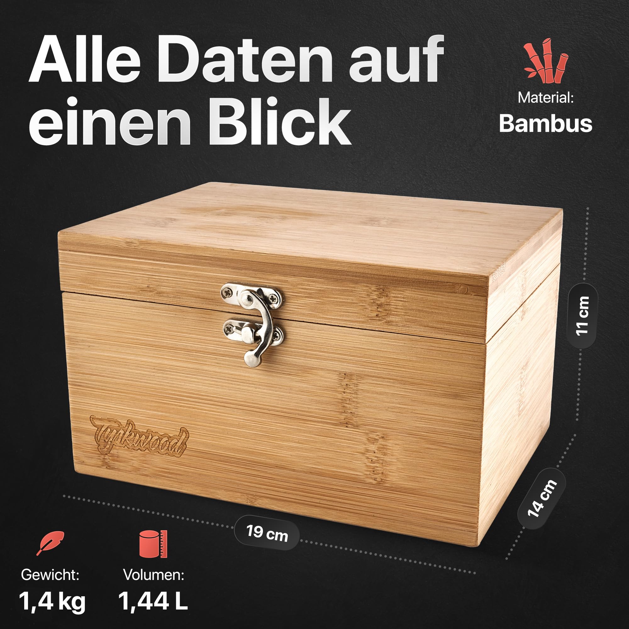 Tyskwood Stash Box Bambus Holz mit magnetischem Rolltablett,  Glasbehltern, Aufbewahrungsbeutel, Pinsel | Platz fr Kruter, Grinder,  Filter etc. | Geschenkidee | Aufbewahrungsbox Set | 19x14x11 cm :  Amazon.de: Kche, Haushalt & Wohnen