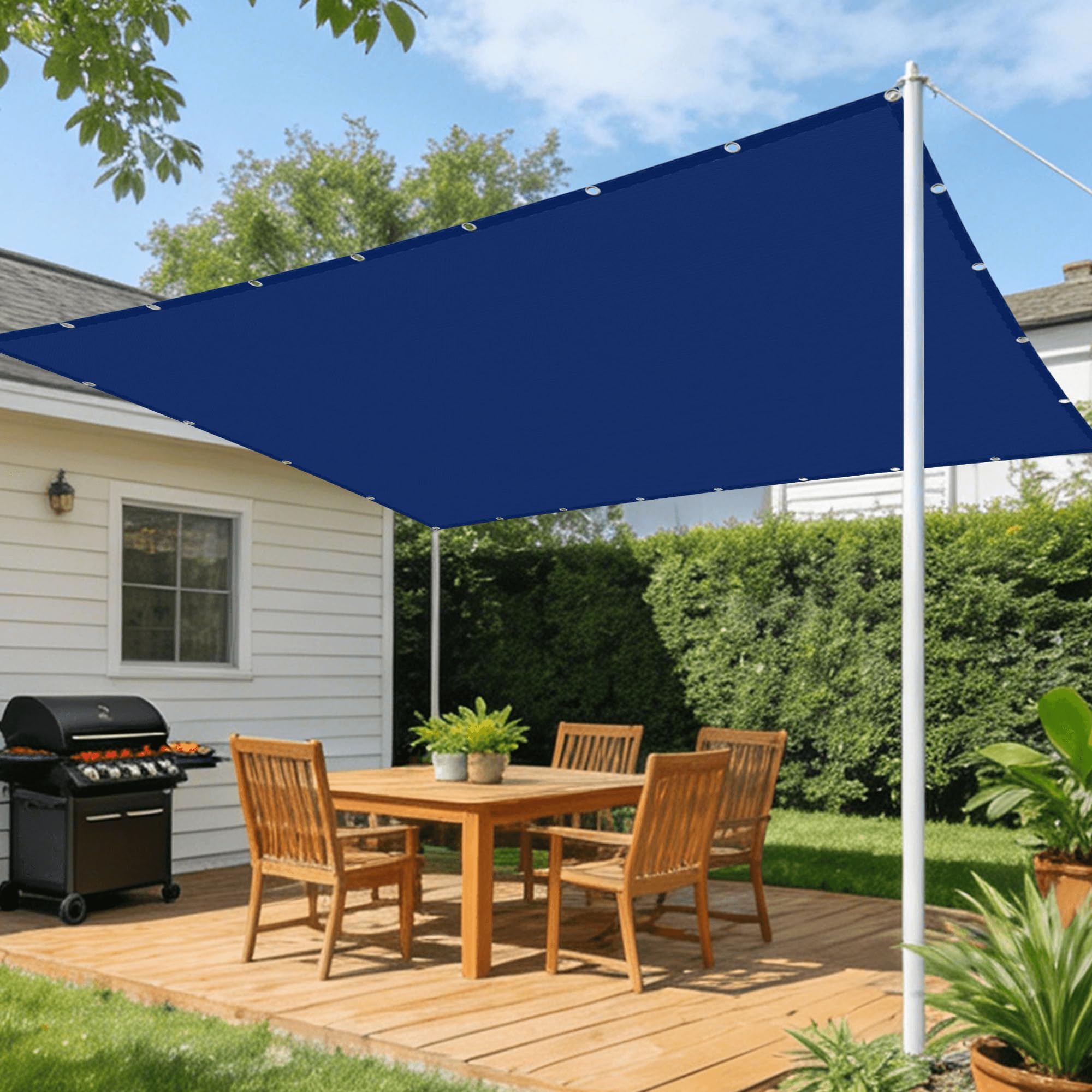 Voile d'ombrage antidéchirure bleu marine 300x500 cm imperméable