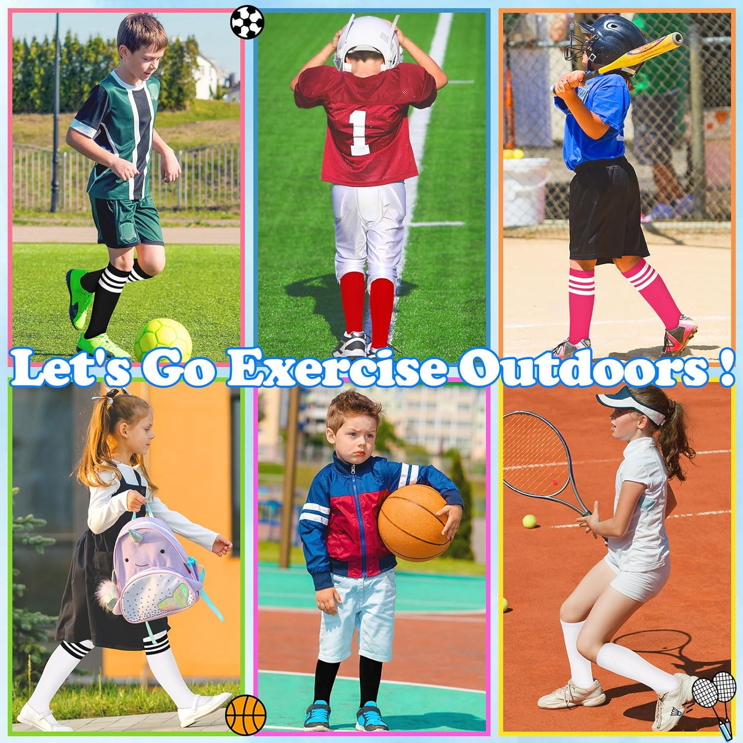 Sarfel Kids Soccer Socks Toddler Baseball Socks Youth Softball Sock Boys Football Sock Team Sports Girls Athetic Accessory - Image 3