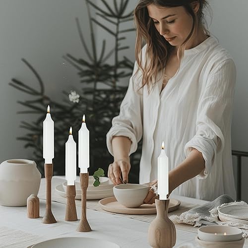 Miniatura 10 de MAITREYA Juego de 4 velas cónicas en espiral naranja, para decoración, bodas, fiestas, iglesia, sin perfume, 10 pulgadas (naranja-B)