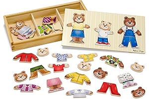 Melissa & Doug Joey Mix 'n Match Wooden Bear Family Dress-Up Puzzle...