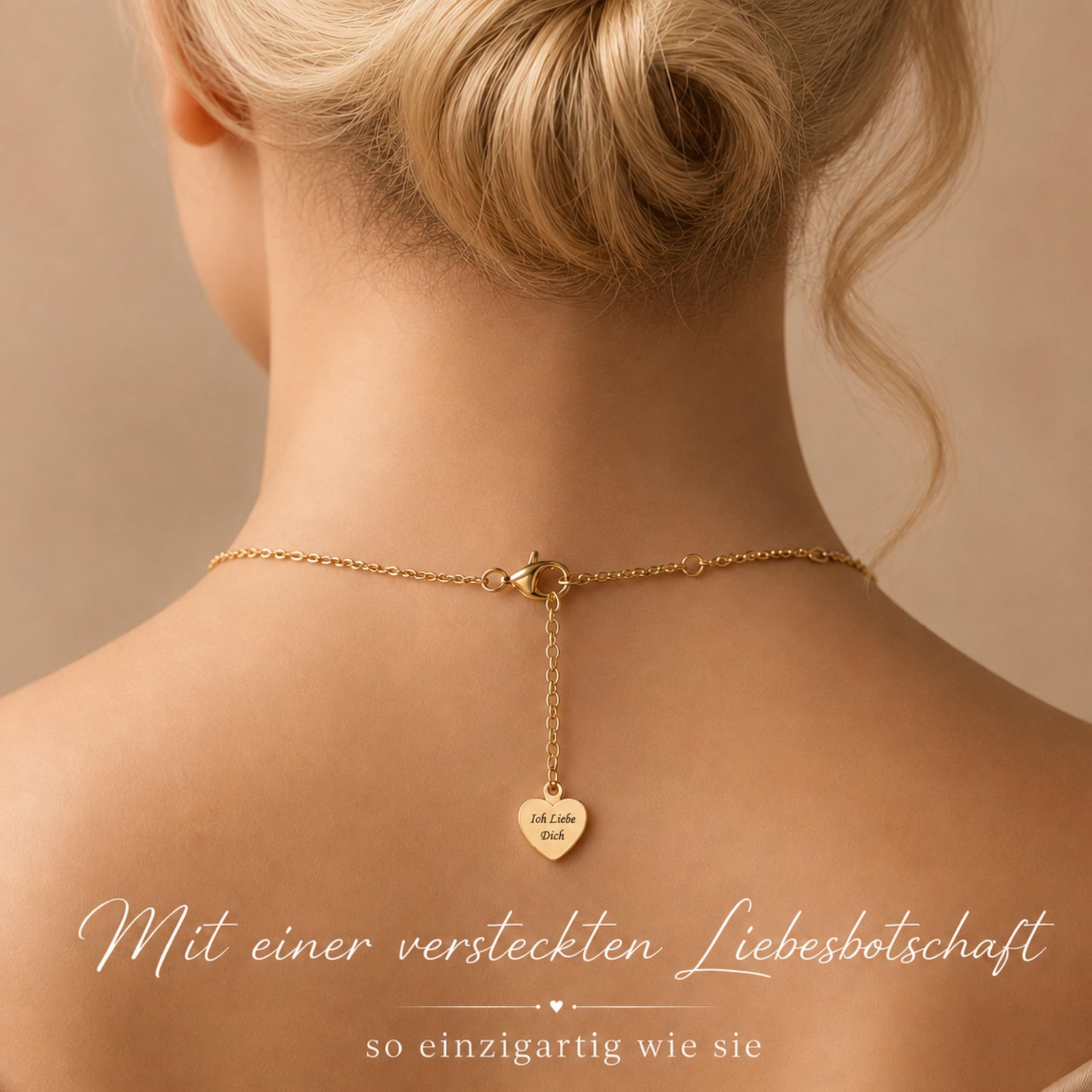 Geburtstagsgeschenke für Frauen,Gelbgold Beschichtet Herzkette für Freundin, Geschenkset frauen, Liebevolle Jahrestag Geschenk für Sie, Weihnacht, Valentinstag,An Meinen Schatz Kette