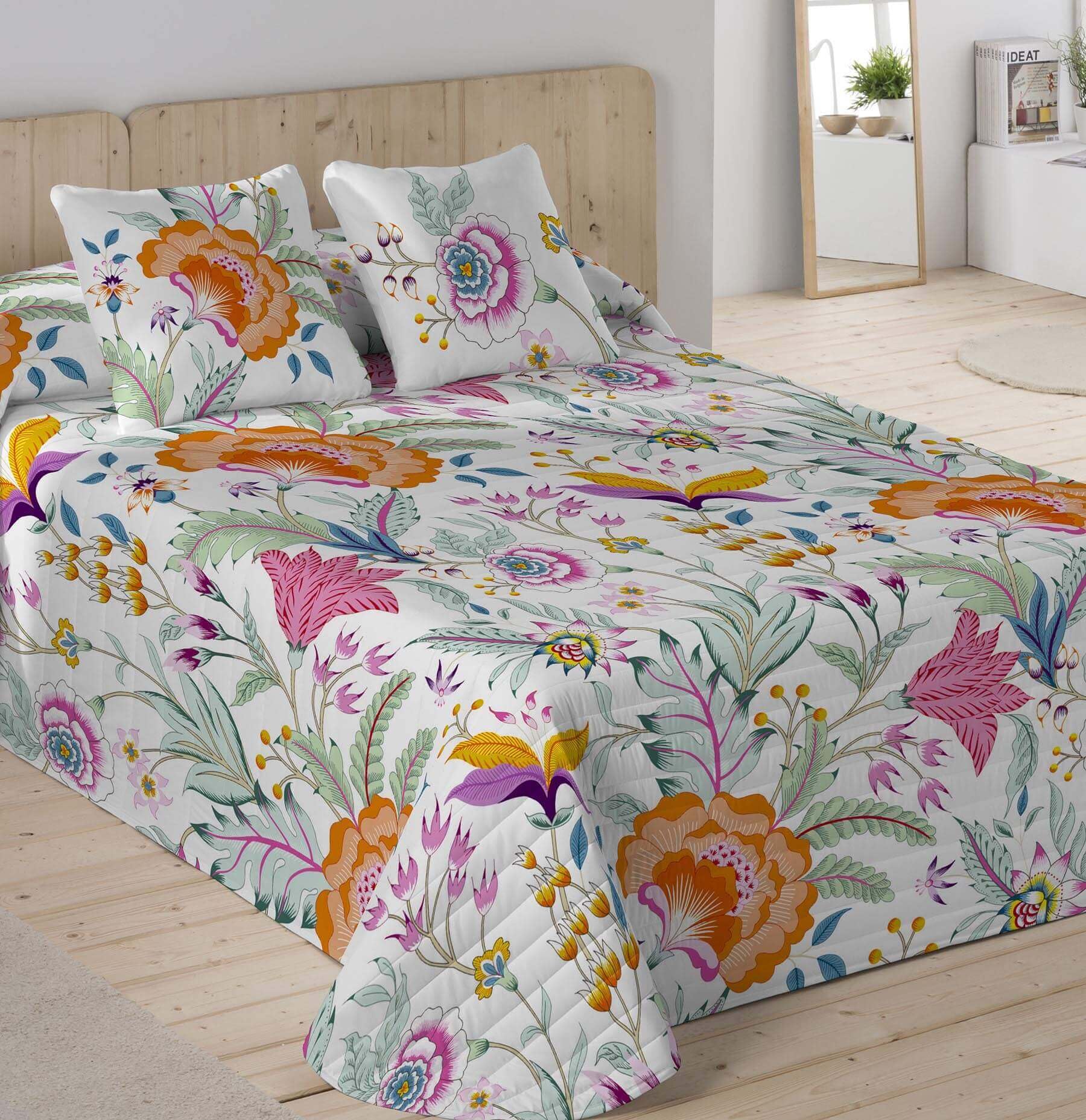 ICEHOME Colcha Bouti Cama 90, 100% Algodón, Colcha con un Ligero Relleno 180x260, Selena