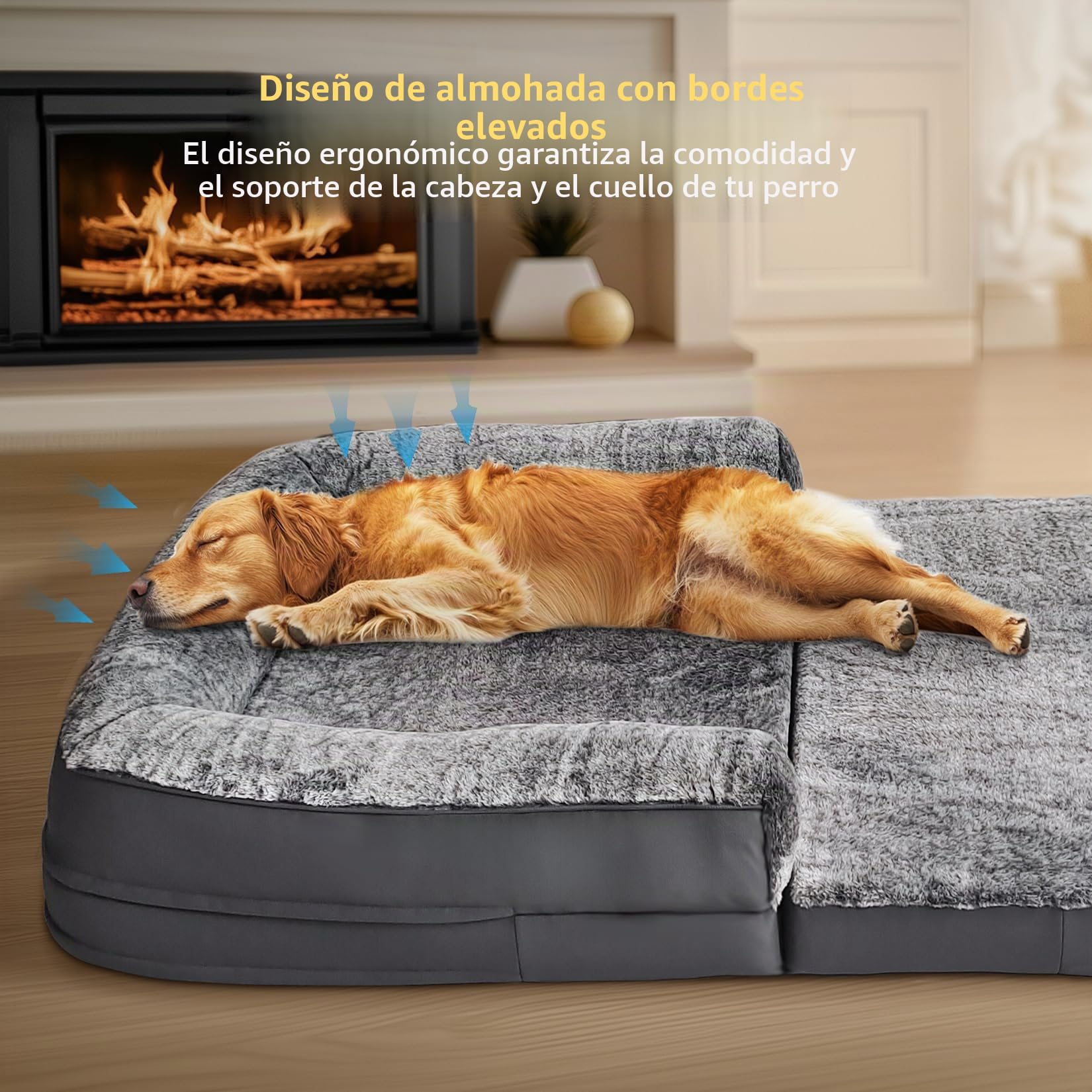 BingoPaw Cama para Perros o Humanos 180x95x28 cm Sofa Perro Grande XXL Ortopedica Human Size Dog Bed Plegable Cama Perro para Humanos Gigante Impermeable Sillón Perros Desenfundable y Lavable