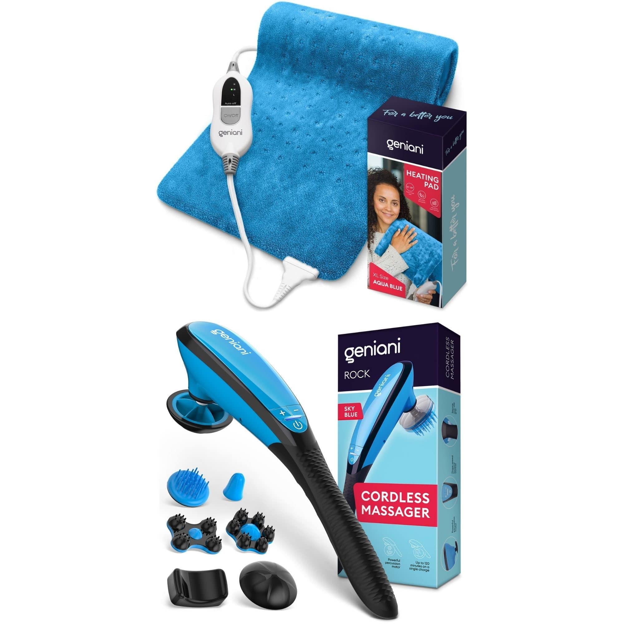 Buy GENIANI Extra Large Electric Heating Pad for Back Pain and s (Aqua