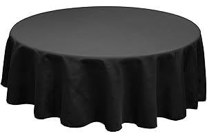 84 Inch Round Tablecloth in Lustrous Black