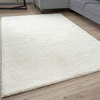 THE RUGS Living Room Rug - Shaggy Soft And Elegant Carpets For The Bedrooms And Kitchen, Easy To Clean, Many Different Sizes (200x290 cm, White)