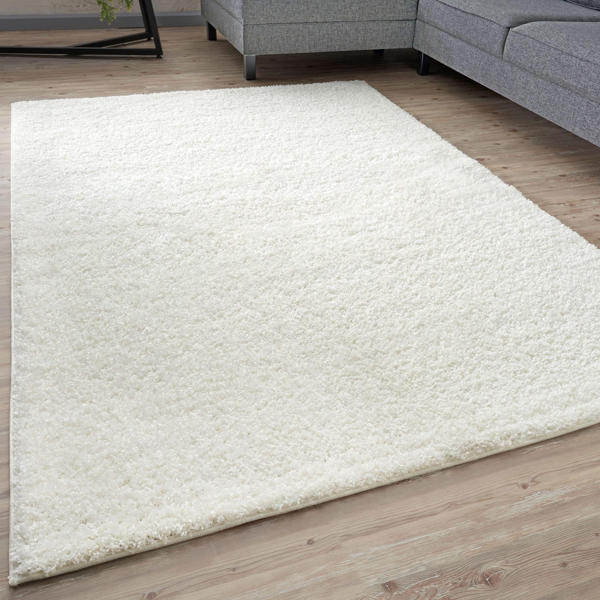 THE RUGS Living Room Rug - Shaggy Soft And Elegant Carpets For The Bedrooms And Kitchen, Easy To Clean, Many Different Sizes (200x290 cm, White)