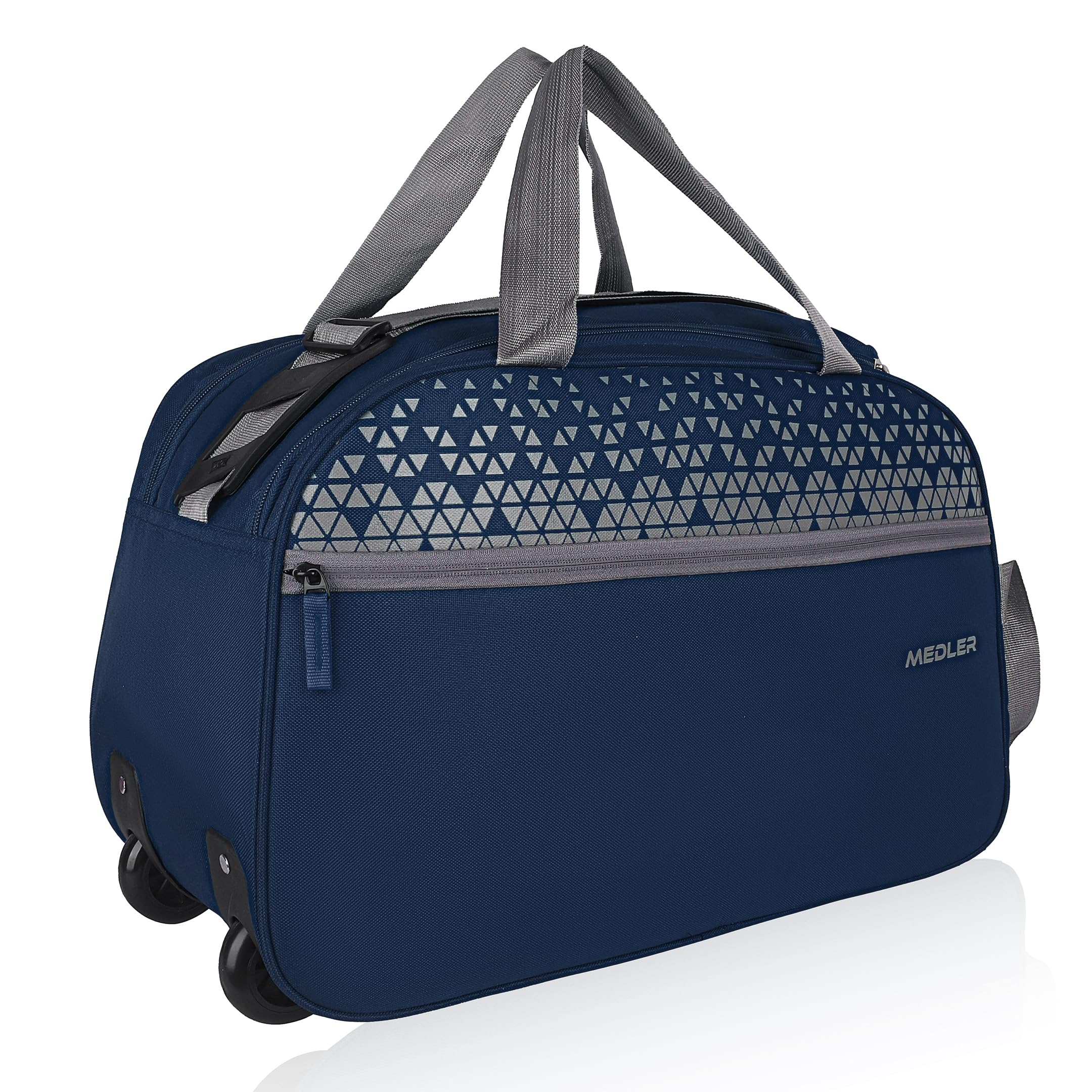 M MEDLER Sentro Wheel Duffle Bag | Waterproof Strolley Duffle Bag | 2 Wheel Duffel Bag | Luggage Bag with Adjustable Strap - (Midnight Blue)