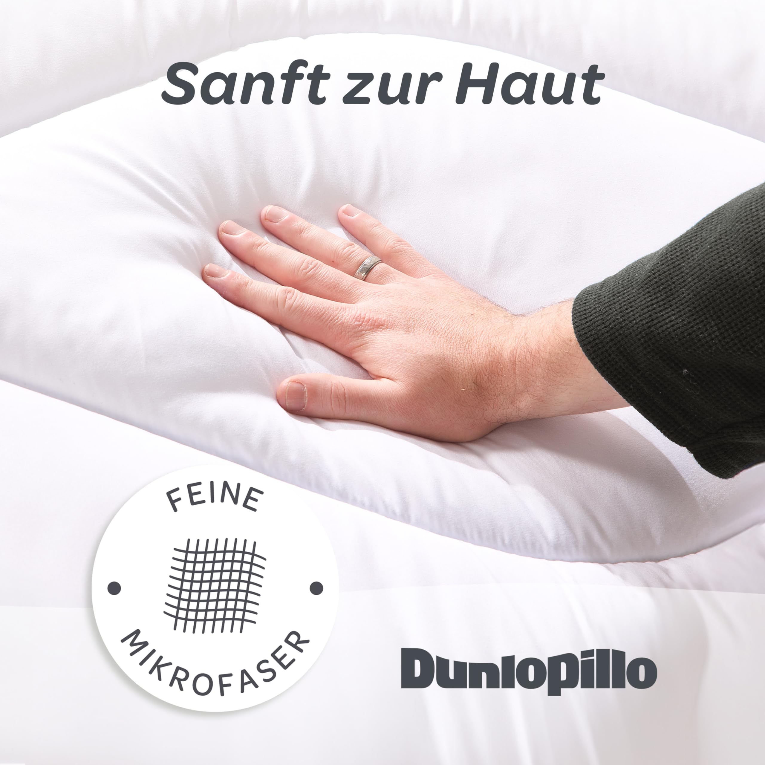 Dunlopillo Bettdecke 155x220 - Premium Ganzjahresdecke | Oeko-Tex Zertifiziert Decke für Allergiker | Winter Steppdecke, Decken, Duvet, Winterdecke, Bettdecken 155x220cm