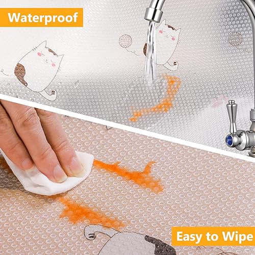 Miniatura 2 de INNOLITES Revestimientos de estantes para armarios de cocina, revestimiento de cajones no adhesivo, forro de EVA para refrigerador, tapetes