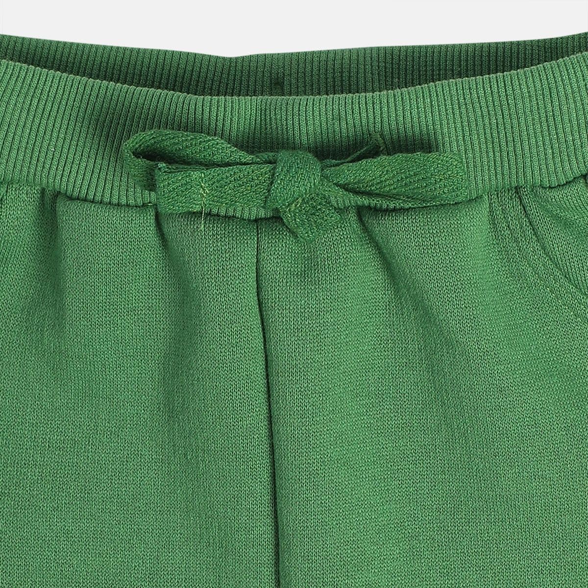 miniklub Baby Boys All Around Elastic Full Length Green Color Knit Jogger (9-12M) 1