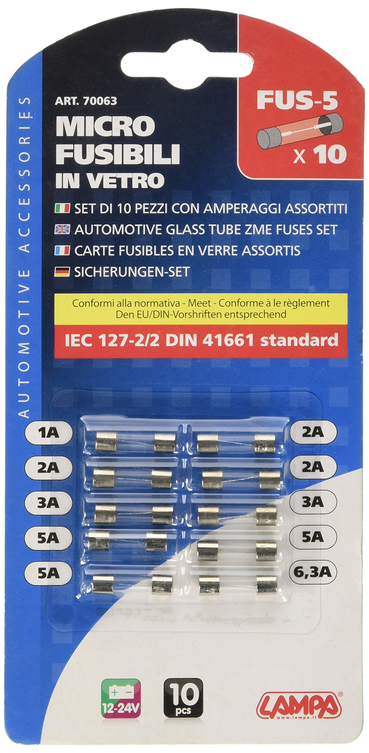Free Shipping Set Of 10 Micro Fuses Lampa 12-32V For Motorcycle Parts
