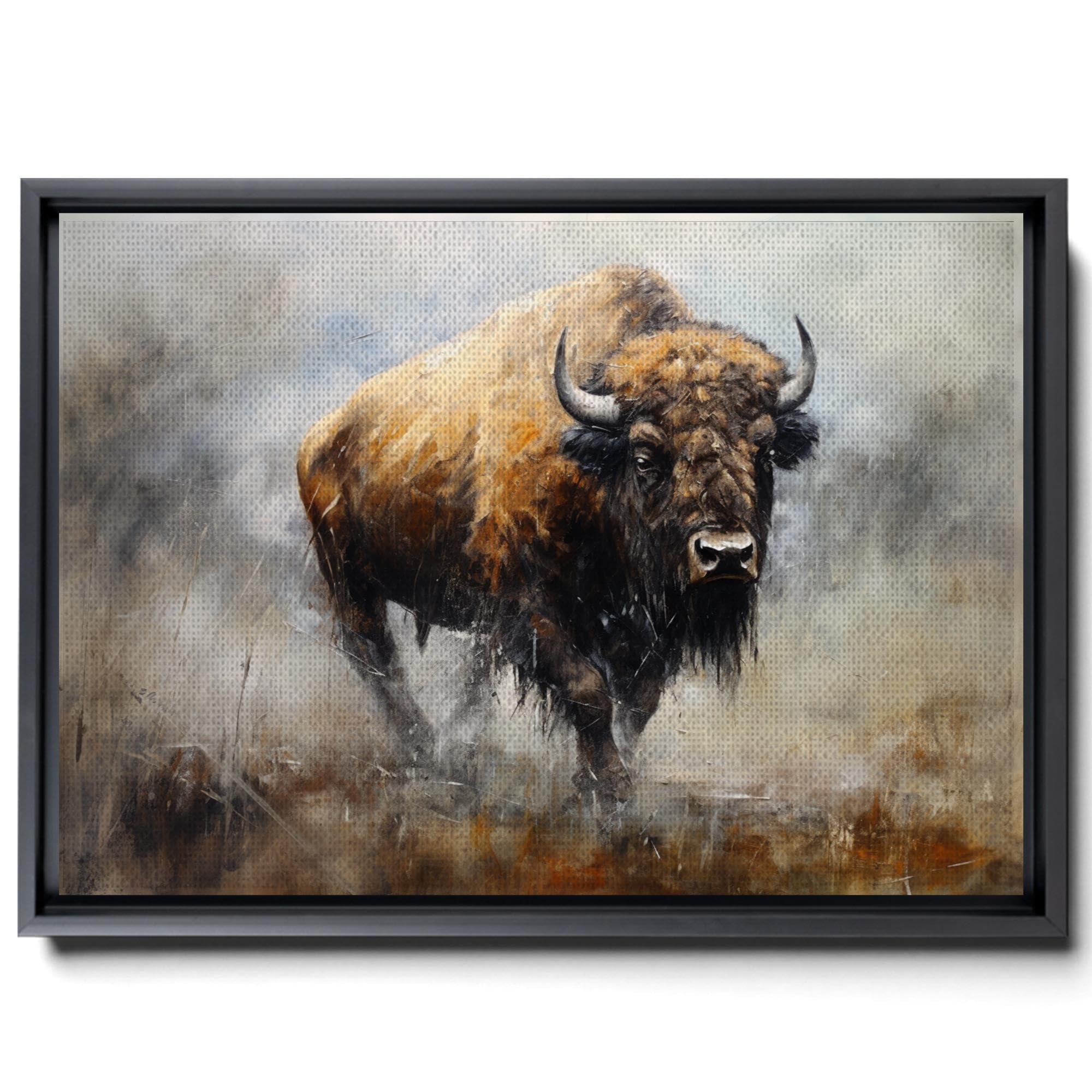 Bison Wall Art, Western Bison Decor, Buffalo Prints on Canvas, Animal Wall Art, Wildlife Canvas Print, Animal Wall Hanging, Bison Art Wall Decor, Wall Decoration, Print