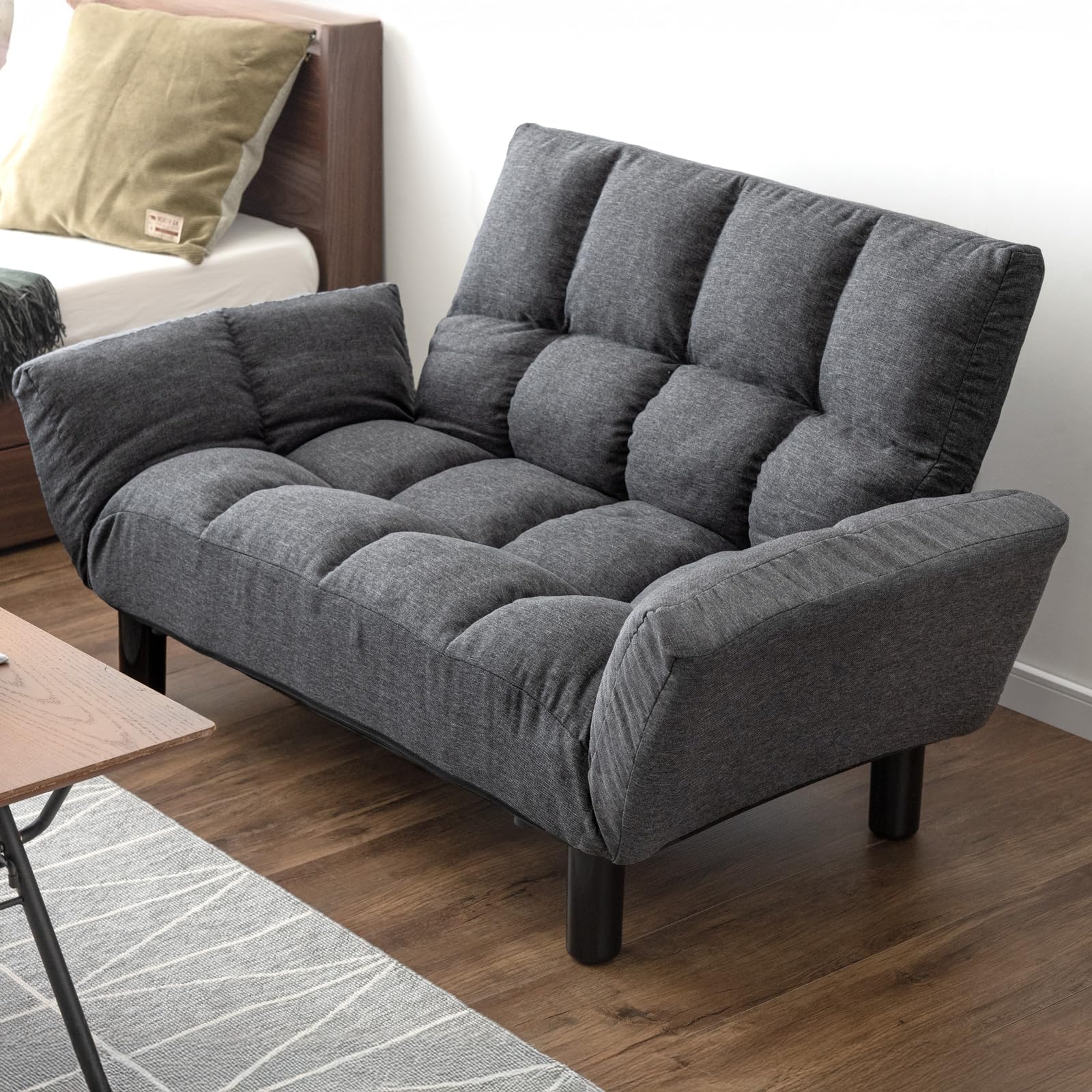 Amazon｜ソファー 2人掛け リクライニング ひじ掛け ローソファ フロア