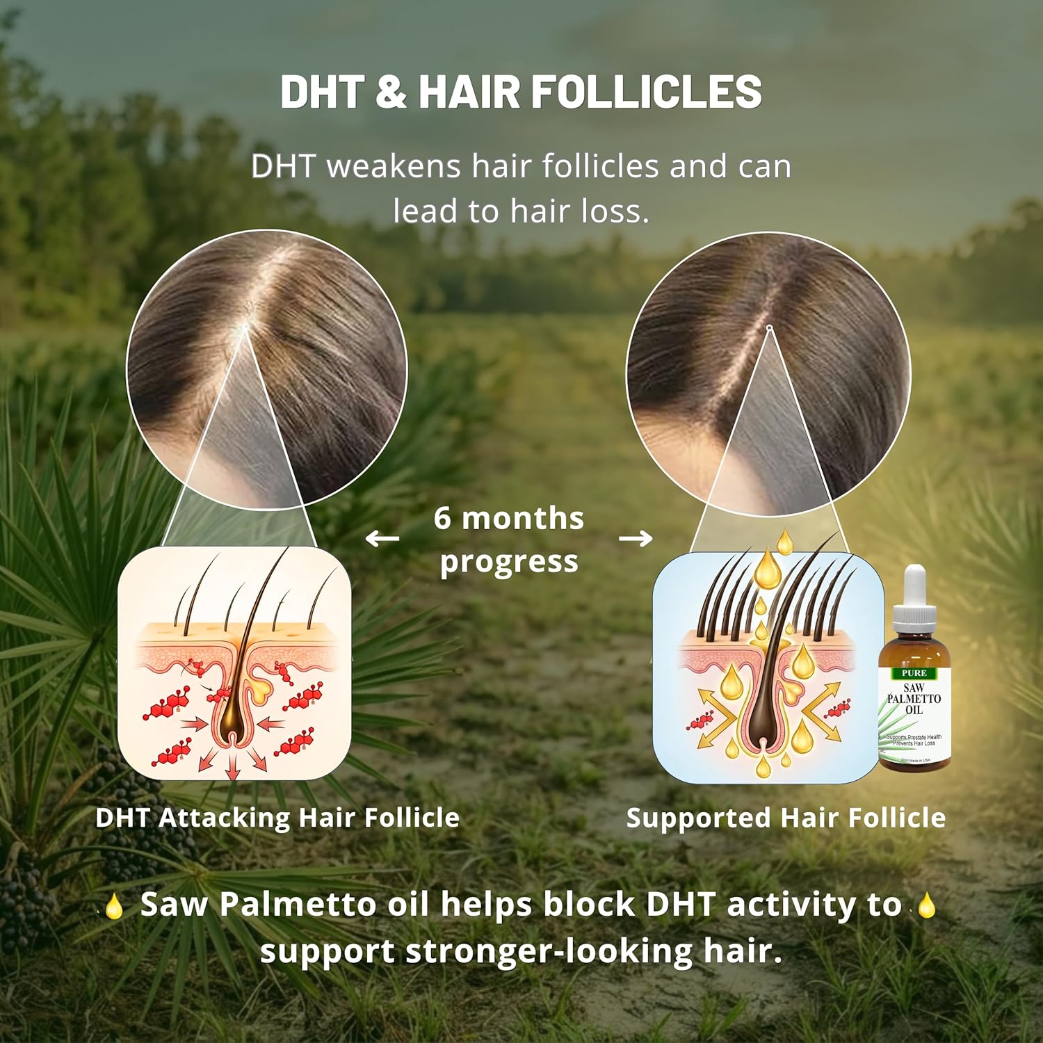 Pure Saw Palmetto Oil – 95-98% Concentrated Organic Extract – Liquid Saw Palmetto for Men & Women – Alternative to Capsules & Powder – 1 Fl Oz