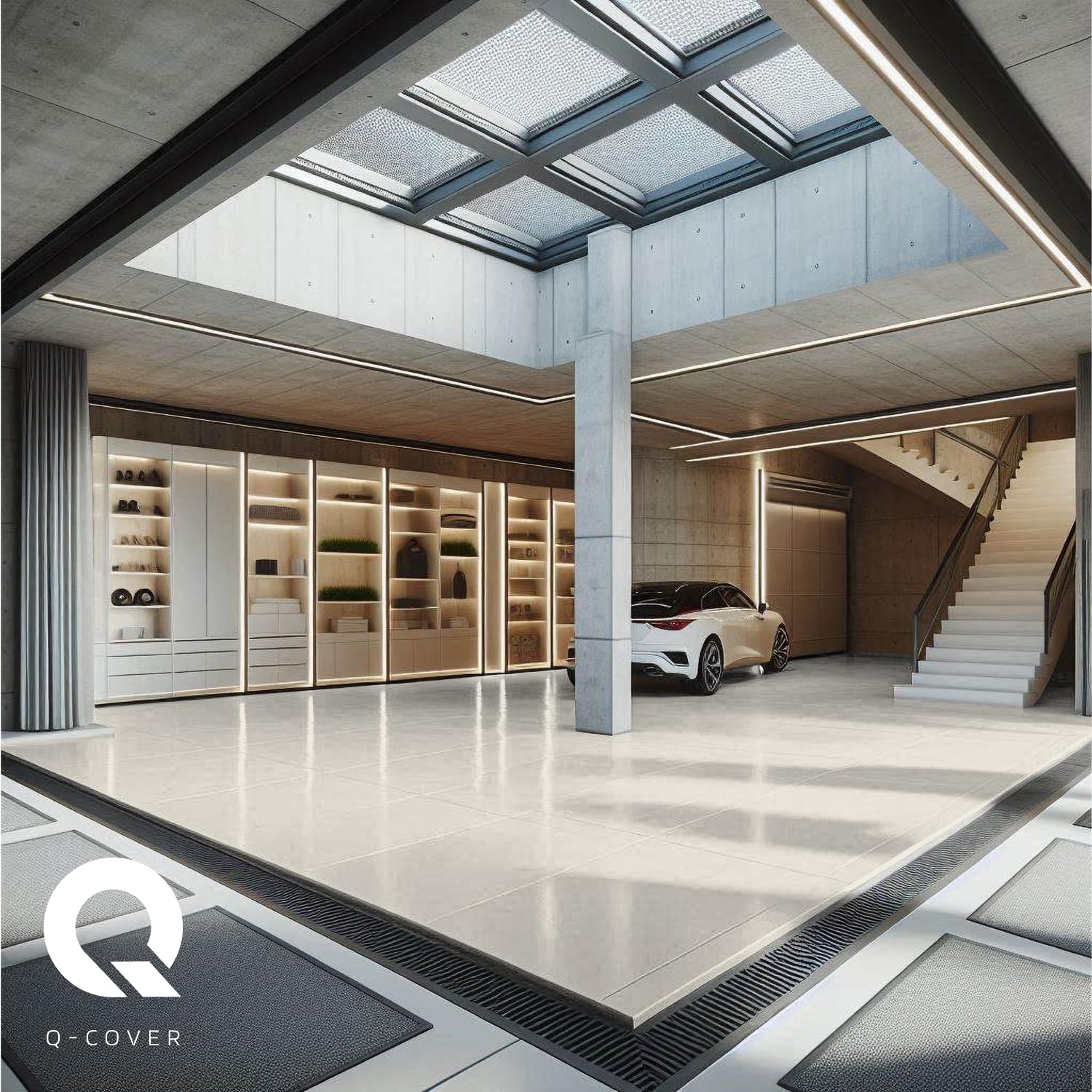Vernice di rinnovo per pavimenti 1 L Semi-Opaca - Reinweiß RAL 9010 - Vernice per interni per calcestruzzo, garage, cantina, resistente all'abrasione, a base d'acqua