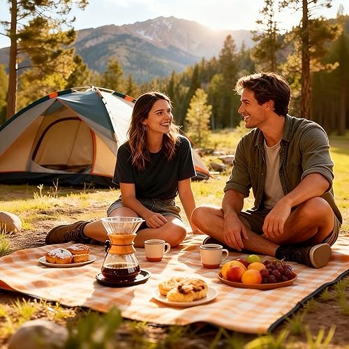 Miniatura 8 de Subjectthree - Juego de cafetera para verter sobre 8 tazas, jarra de café de vidrio con filtro inoxidable para camping, hogar, oficina, cafeterías,