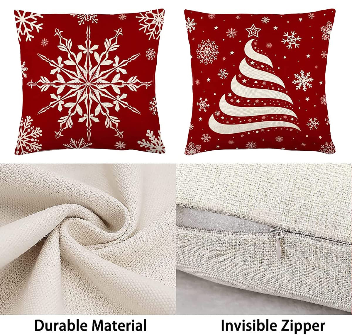 4 stuks kerst kussenslopen 45 x 45 cm kerst