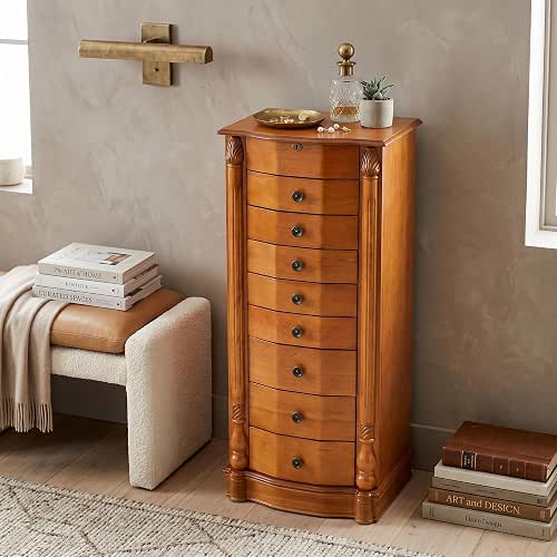 Hives and Honey Roman Locking Jewelry Armoire – 8 Drawer