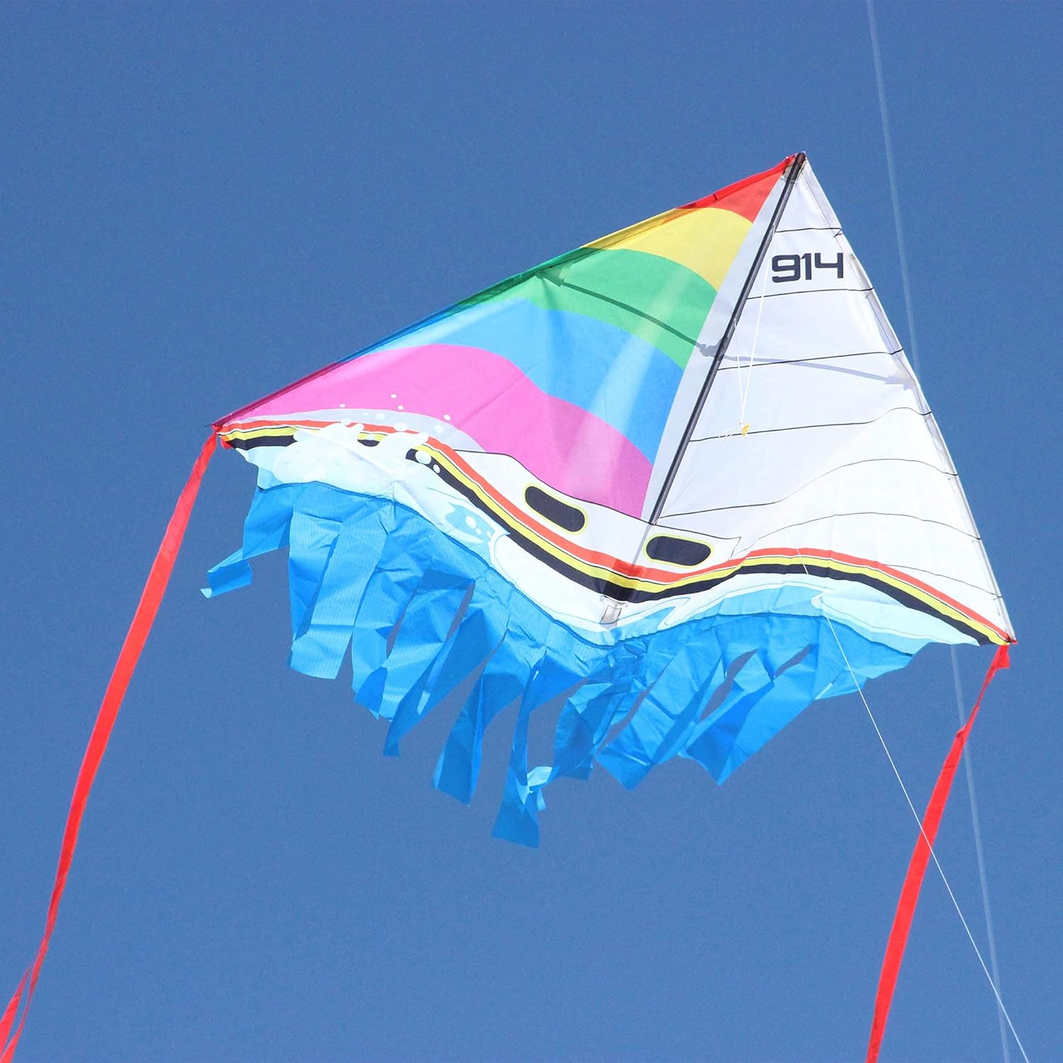 WindNSun Delta Xt Wide Polyester Ripstop Sailboat Delta Kite, 54 inches