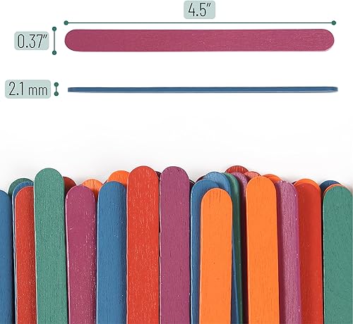 Vista 67 de Mr. Pen - Palitos de paletas de colores, palitos de madera de colores arcoíris para manualidades, paquete de 200, 4.5 pulgadas, suministros