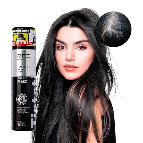 Kiss Raíz Cover Up Grey Corrector Spray Tintation Temporal Color del Cabello Spray Raíz Retocar Spray Tinte para el Cabello Tamaño Grande 6 oz