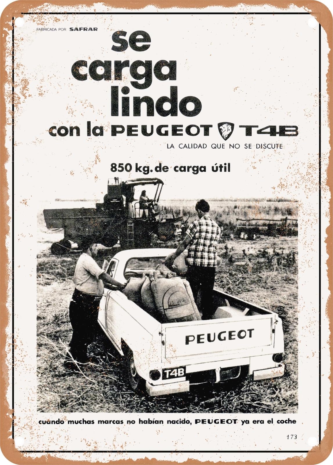 METAL SIGN - 1968 Peugeot T4B It loads beautifully with Peugeot T4B Vintage Ad home decor
