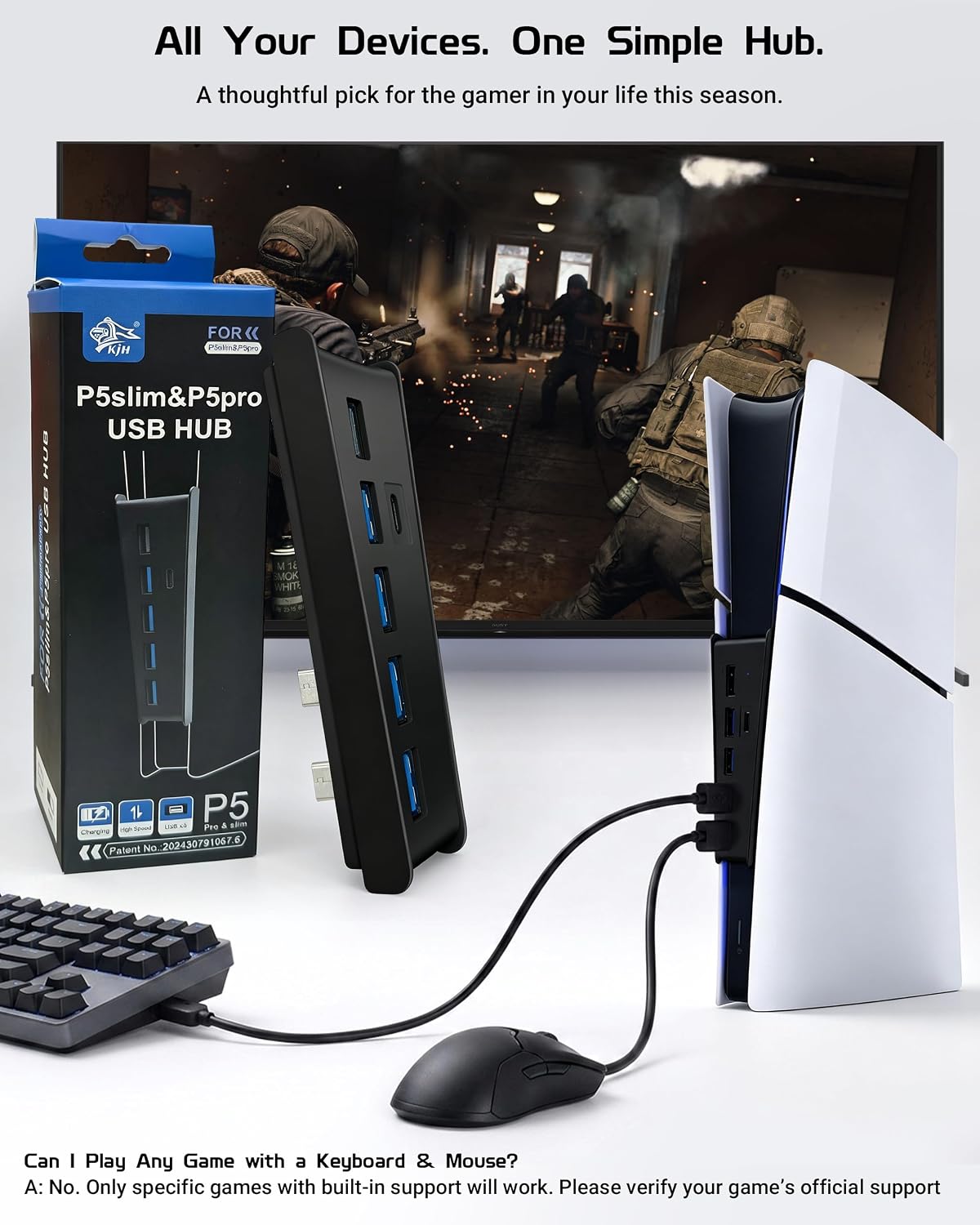 Joso 6 Ports USB Hub 2.0 for PS5 Pro/Slim Console Front image 4