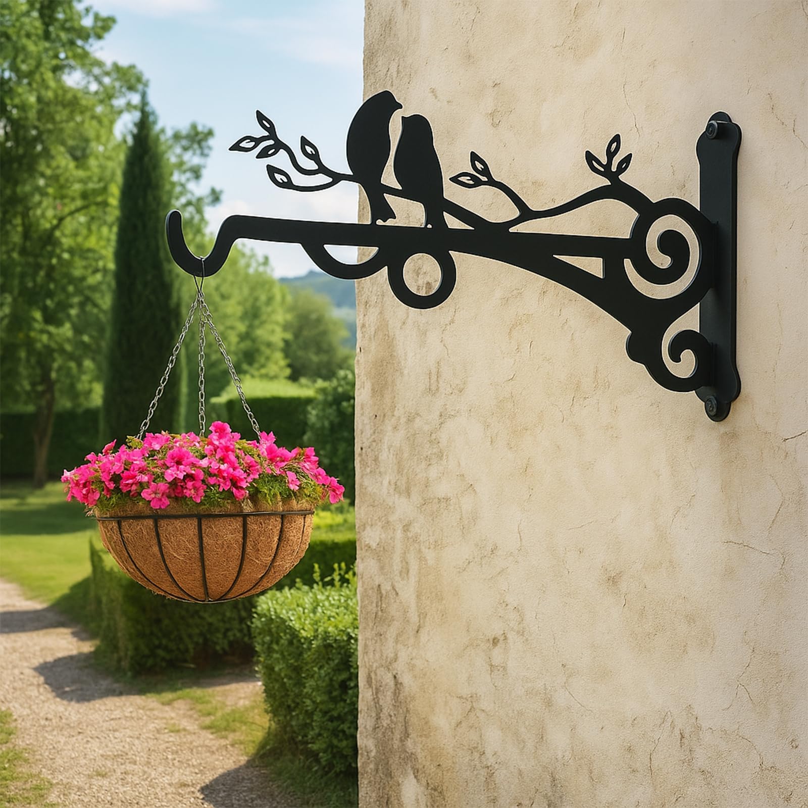 2 Piezas Soporte Plantas Colgantes Gancho Plantas Pared Colgador Plantas Pared Ldeal Para Colgar Cestas Para Pájaros Casitas Decoraciones de Jardín y Más Añadiendo un Toque Natural y Artístico