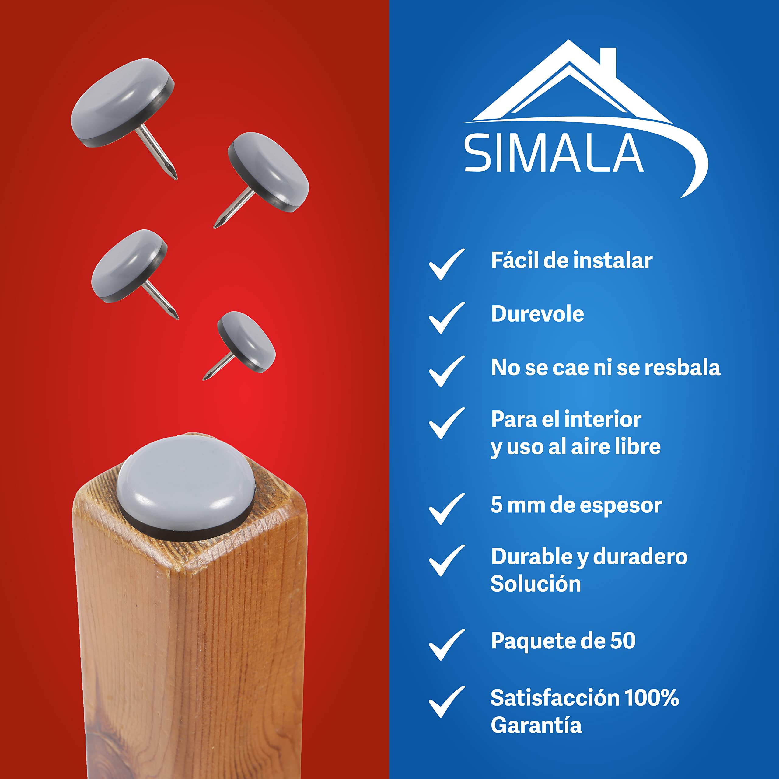 Protector Patas sillas, Protectores de Suelo, Las Almohadillas para Muebles fáciles de aplicar Son una solución económica para Proteger su Piso (50 Piezas)