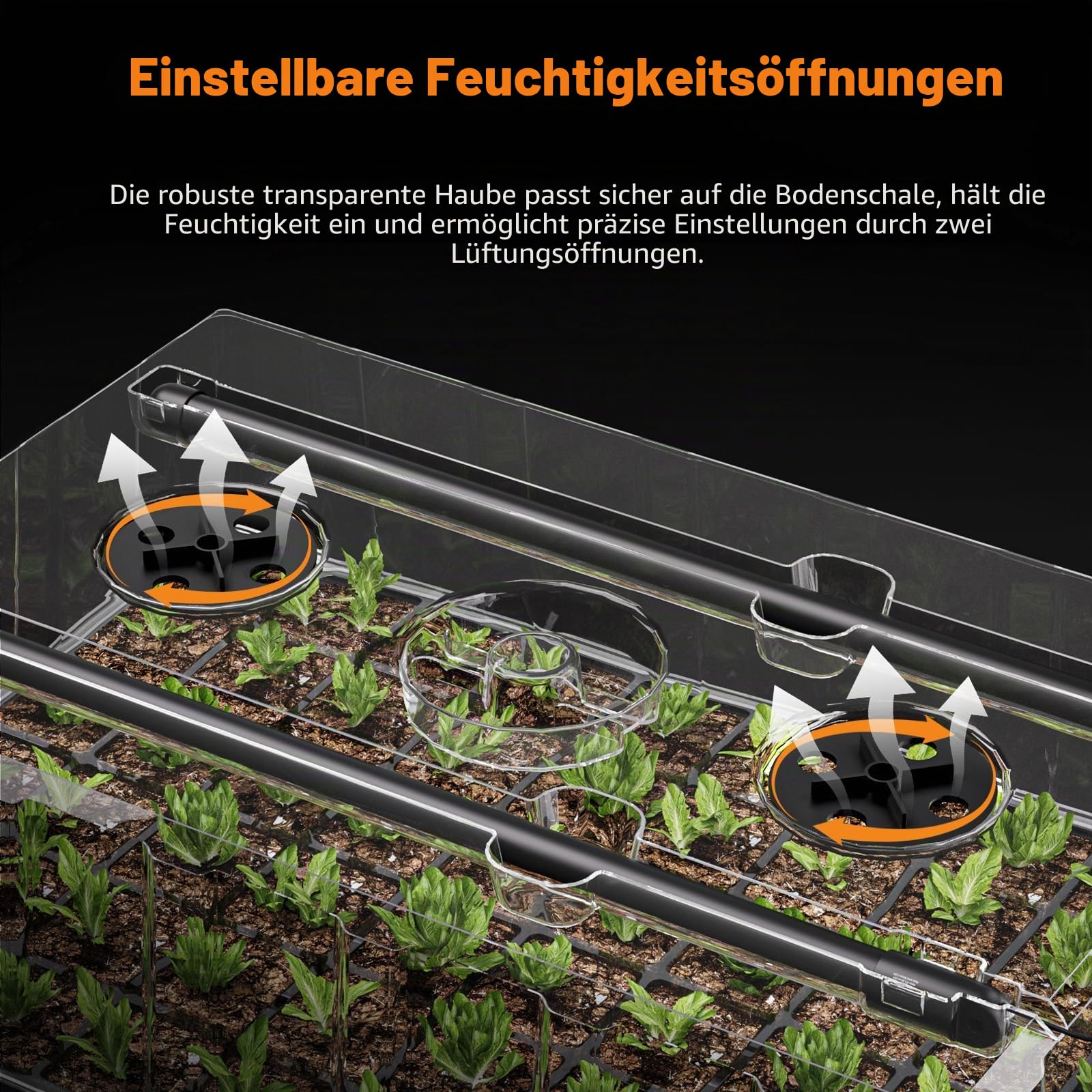 Patigrow 60-Zellen Selbstbewässernder Zimmergewächshaus Anzuchtkasten mit Wachstumslicht,Mini Gewächshaus Anzucht Set, Setzling Starter Tabletts, Treibhaus Anzuchtschale für Sämling Pflanze